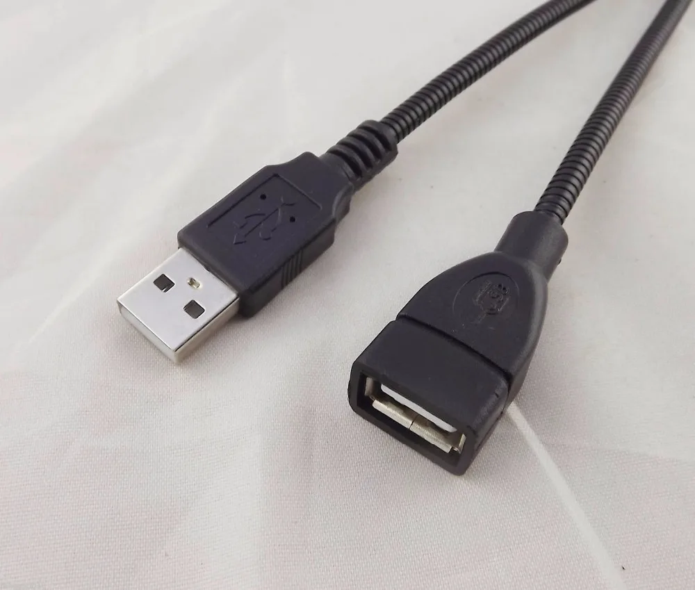 10 шт. USB 2.0 мужчин и женщин подставка держатель данных Мощность Гусенек 30 см гибкий кабель