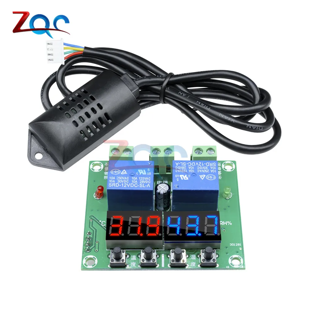 

XH-M452 Thermostat Humidistat LED Digital Temperature Controller Humidity Regulator Thermometer Hygrometer Control Meter DC 12V