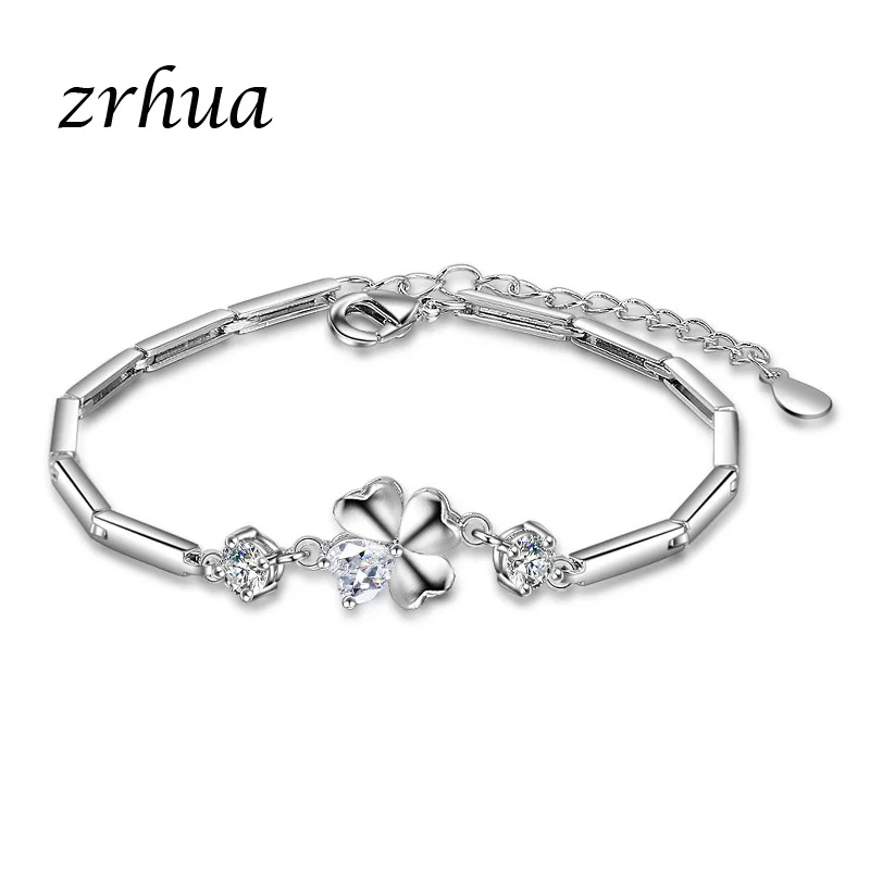 ZRHUA классический Серебряный браслет из звеньев 925 пробы для женщин вечерние ювелирные изделия из стерлингового серебра очаровательные свадебные подарки