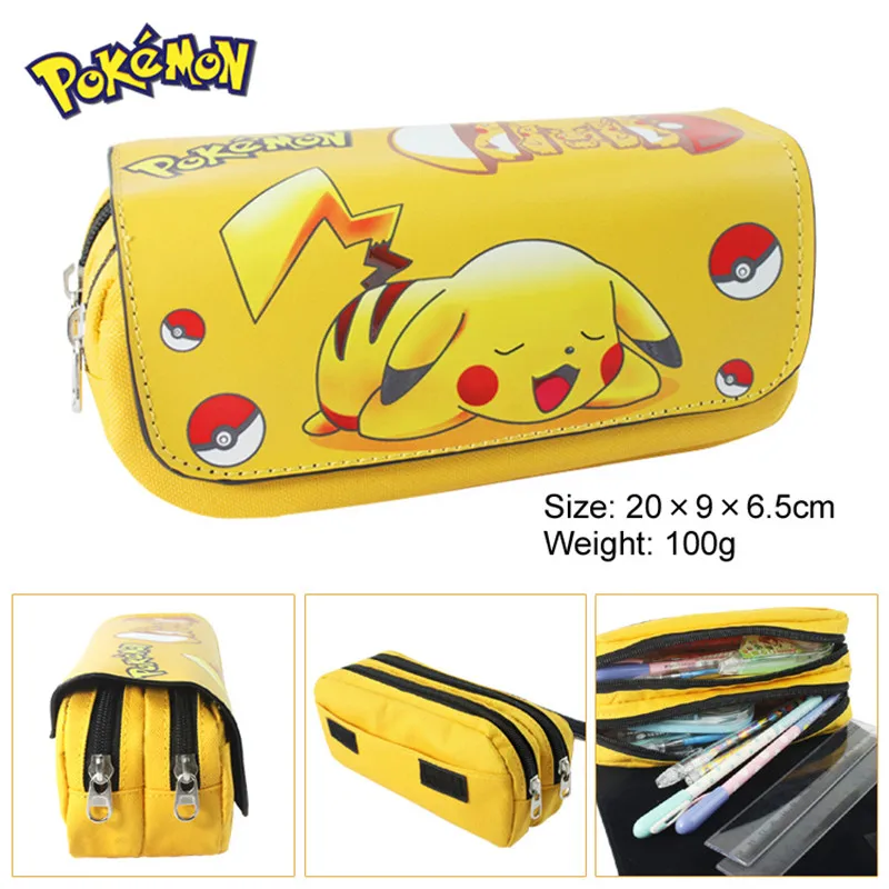 Чехол-карандаш Go Pikachu с двойной молнией, школьные принадлежности, канцелярские принадлежности, подарки для мальчиков и девочек - Цвет: Style 1