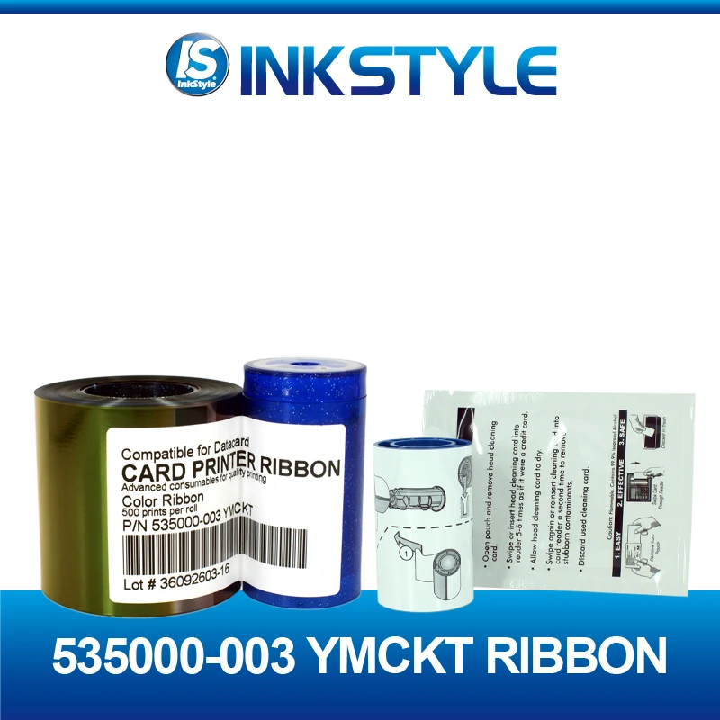 Compatible Datacard 535000 003 YMCKT Color Ribbon 500prints for CD800
