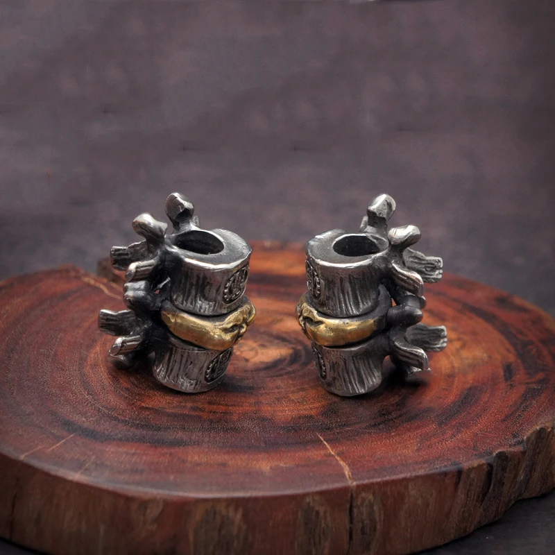 

EDC Tibetan Silver Brass Knife Beads A Pendant Paracord Outdoor DIY Decorations Tibetan Silver Brass Camping Gear EDC Tools