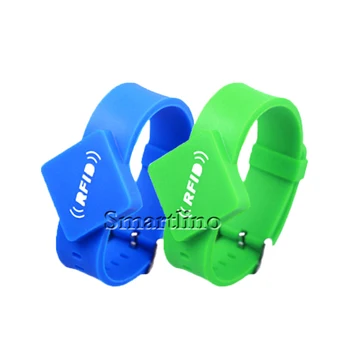 

100PCS/Lot 125KHZ RFID Wristband Waterproof Proximity Adjustable RFID Silicone Wristbands With TK4100 EM4100 Chips For Events