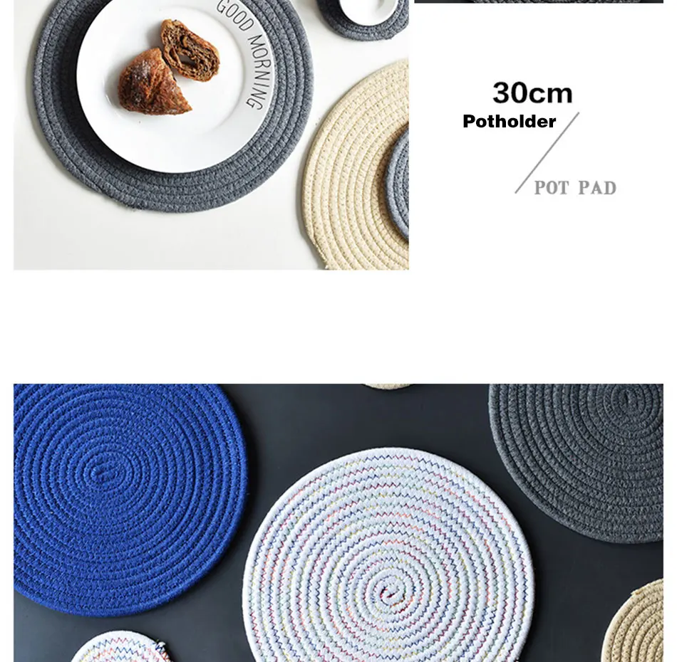  Creative Linen Weaving Mats Drink Coaster Pad Coffee Cup Mat Tea Pad Dining Soft Placemats Home Decoration Accessories 1pcs (8)