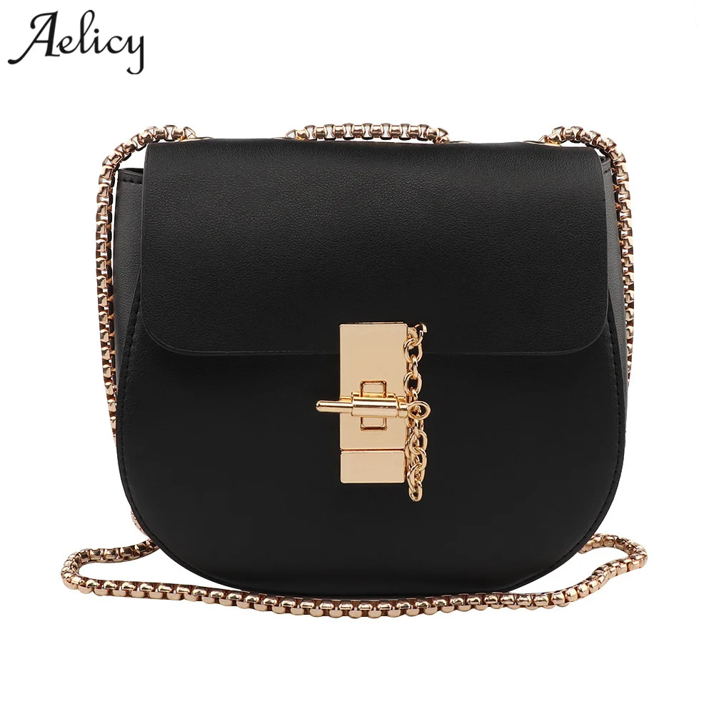 

Aelicy Fashion Womens design Chain Detail Cross Body Bag PU Leather Ladies Women's Purses And Hand Bags Crossbody Bags For Women