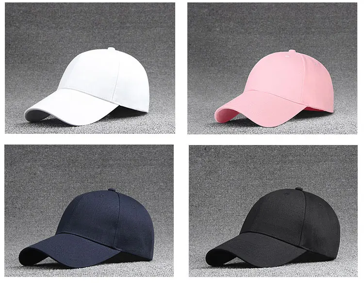 women's cap men solid unisex black women men's baseball cap men female pink with a gift (20)
