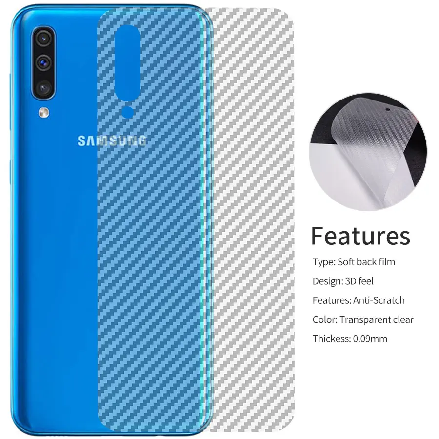 

For Samsung A50 A70 A10 A20 A30 A40 A80 A90 A8s M10 M20 M30 M40 Carbon Fiber Screen Protector Sticker Back Film