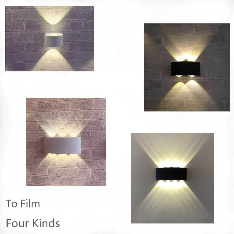 LED Modern Wall Light 2//4//6//8W Aluminium Sconce IP65 Outdoor Up Down Wall Lamp