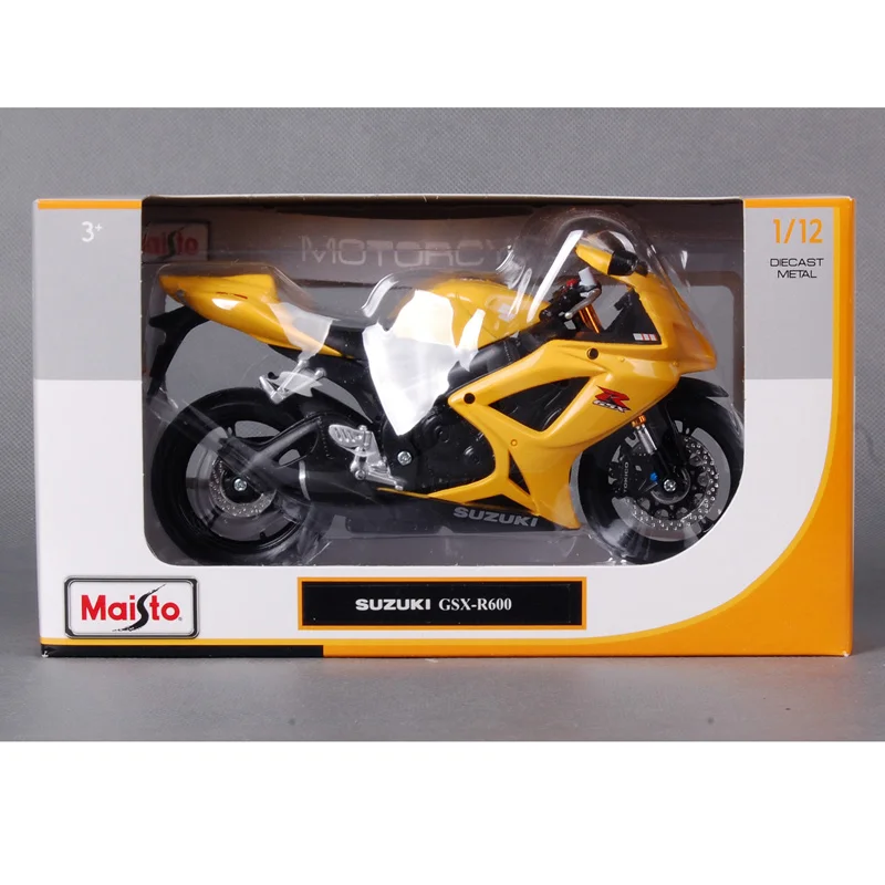 Мотоциклетная модель велосипеда Maisto 1:12 SUZUKI GSX R600 бесплатная доставка 31152|maisto