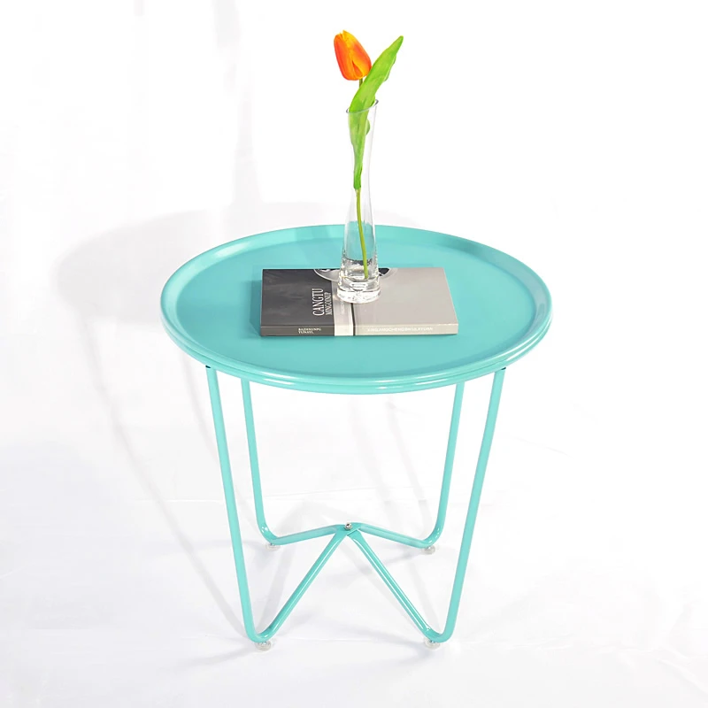 Assemble Home Simple Tea Table Living Room Iron Small Round Fashion Small Side Table Assemble Home Simple Tea Table Living Room Iron Small Round Fashion Small Side Table