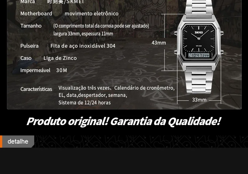 de Quartzo Dupla Afixação de Tempo Digital