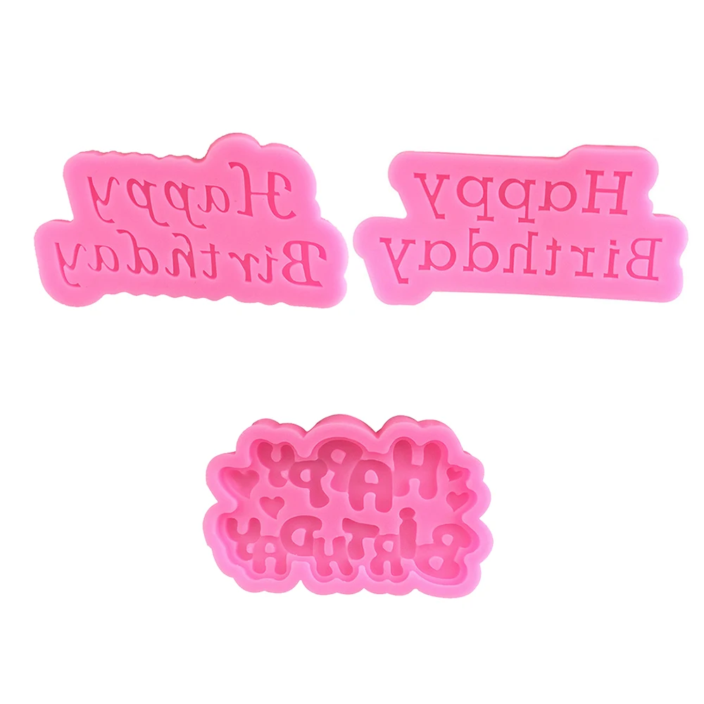 3 styles happy birthday letters silicone mold for ice jelly chocolate