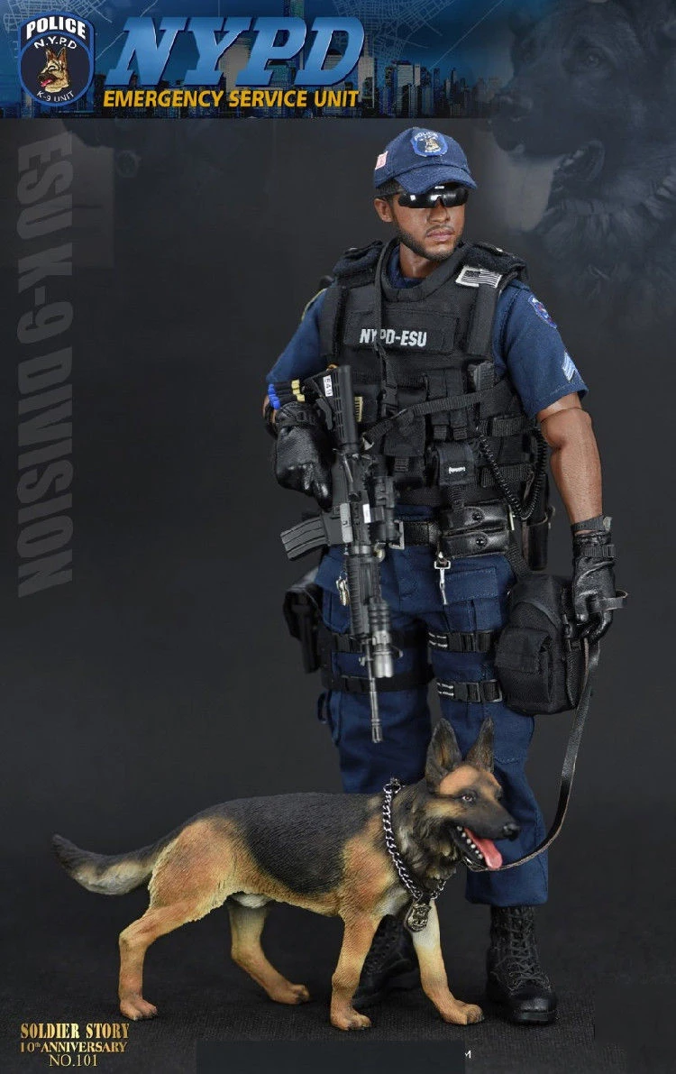 Для коллекции Soldier Story 1/6, NYPD ESU, K-9, Отдел полиции K9, фигурка с полицейской собакой, мужской солдат, фигурка, полный набор