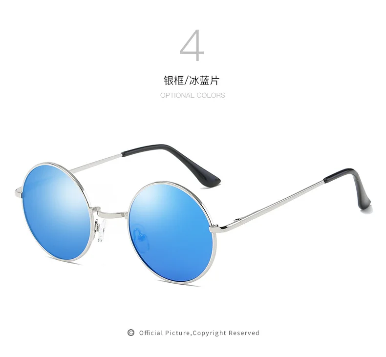 Oculos Поляризованные Солнцезащитные очки женские классические маленькие круглые оправы ретро солнцезащитные очки фирменный дизайн трендовые солнцезащитные очки стимпанк - Цвет линз: C4