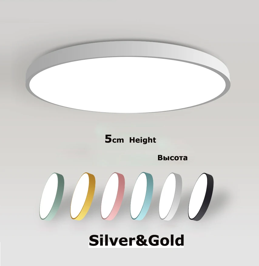  LED Modern Iron Acryl Round Black White 5cm Thin LED Lamp.LED Light.Ceiling Lights.LED Ceiling Ligh - 32863565583