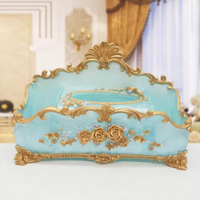 Пульт дистанционного управления коробка для хранения салфеток домашний Европейский стиль гостиная креативный простой многофункциональный ящик для хранения - Цвет: Royal A blue
