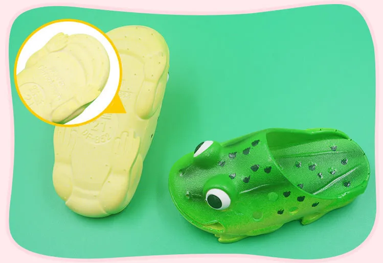 extra wide children's shoes New Arrival 2021 Summer Kids Boys Girls Slippers Cute Frog Slides Hole Beach Slippers Indoor Home Shoes Children Outdoor Sandals best children's shoes