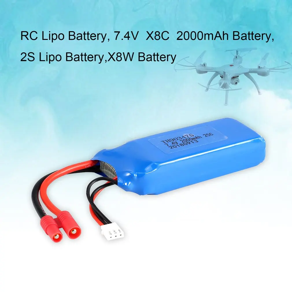 RC 2 S 7 4 V 2000 mAh Li po Батарея для X8C X8W HUANQI 899 Дрон Квадрокоптер беспилотный летательный