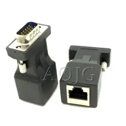 1 пара VGA Extender Мужской Женский к LAN RJ45 CAT5 CAT6 20 М адаптер для сетевого кабеля TD915 челнока