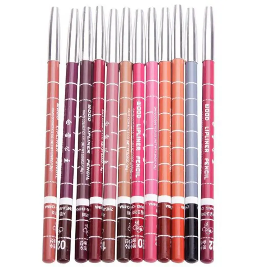 

12 Colors 15CM Women's Professional Makeup Lipliner Waterproof LipLiner Pencil Set Makeup Tools jan10