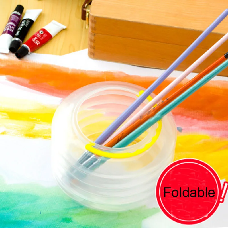 1 шт. щетка для мытья ведро складной художественный стакан для карандашей Бочкообразное ведро многофункциональная емкость для ручек щетка для мытья инструменты для росписи ногтей Наборы