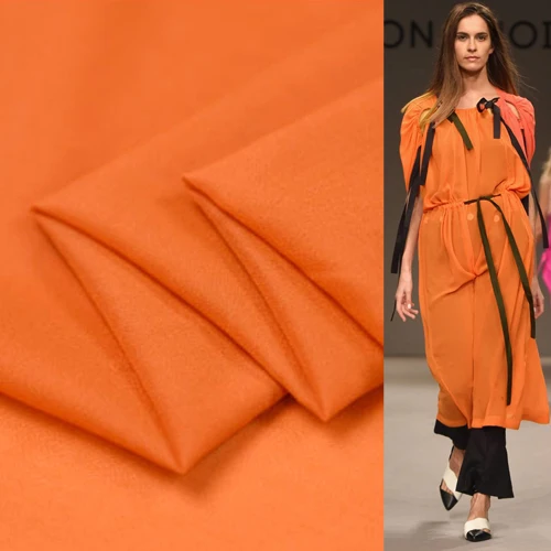 

Thin Orange silk stretch chiffon fabric 140cm width fit for lining,SCF083
