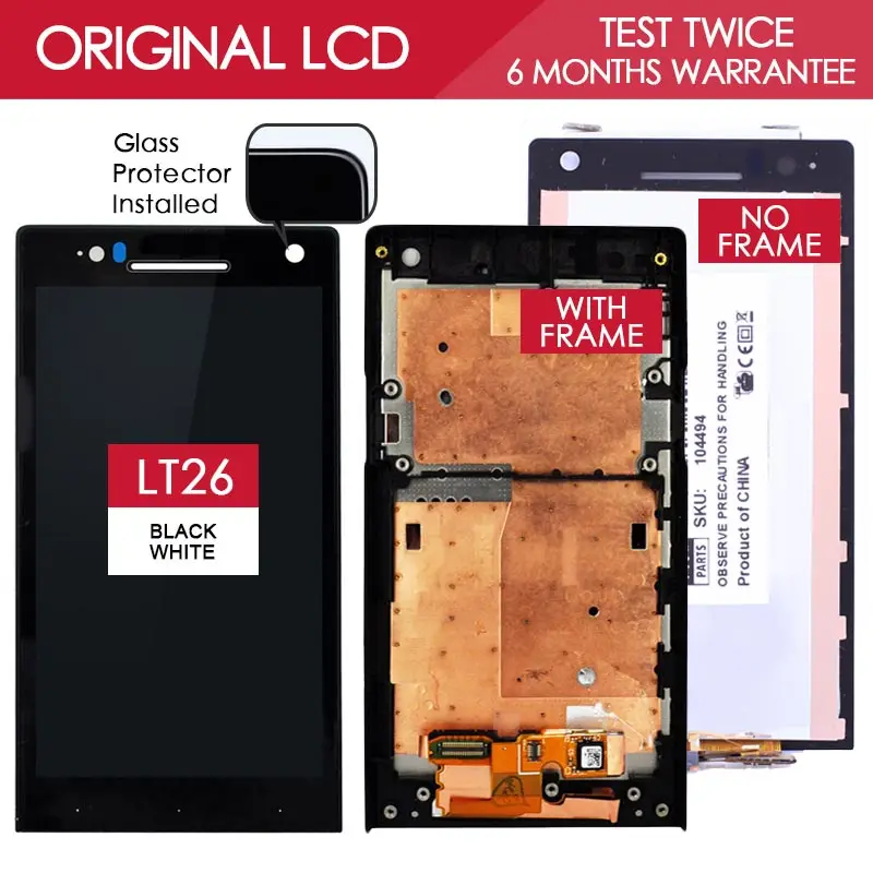 100 Tested Original 4 3 inch LED backlit 1280x720 Display For SONY Xperia S LCD LT26