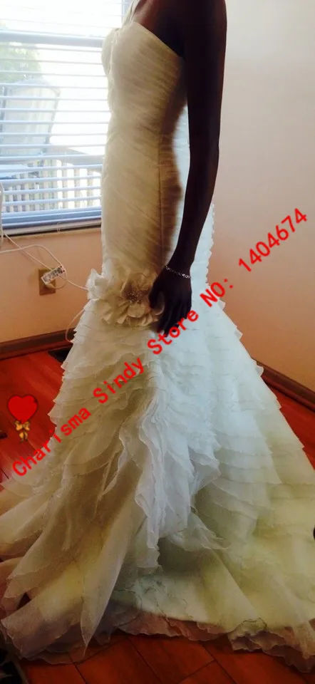 Бесплатная доставка свадебное платье русалка свадебные платья 2015 Vestido де noiva
