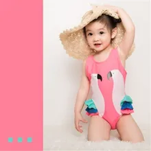 Милые летние купальные костюмы для маленьких девочек, бандажный рисунок с птицами и оборками, милый купальный купальник пляжная одежда