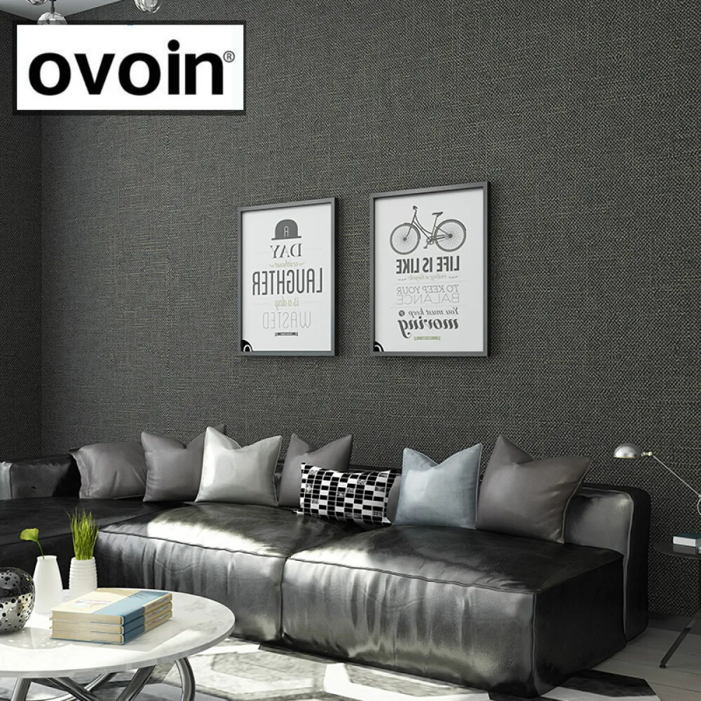 Plain Textured Grey Black Wallpaper Roll Bedroom Living Room Office Simple Metallic non woven modern Solid Color Wall Paper Plain Textured Grey Black Wallpaper Roll Bedroom Living Room Office Simple Metallic non woven modern Solid Color Wall Paper