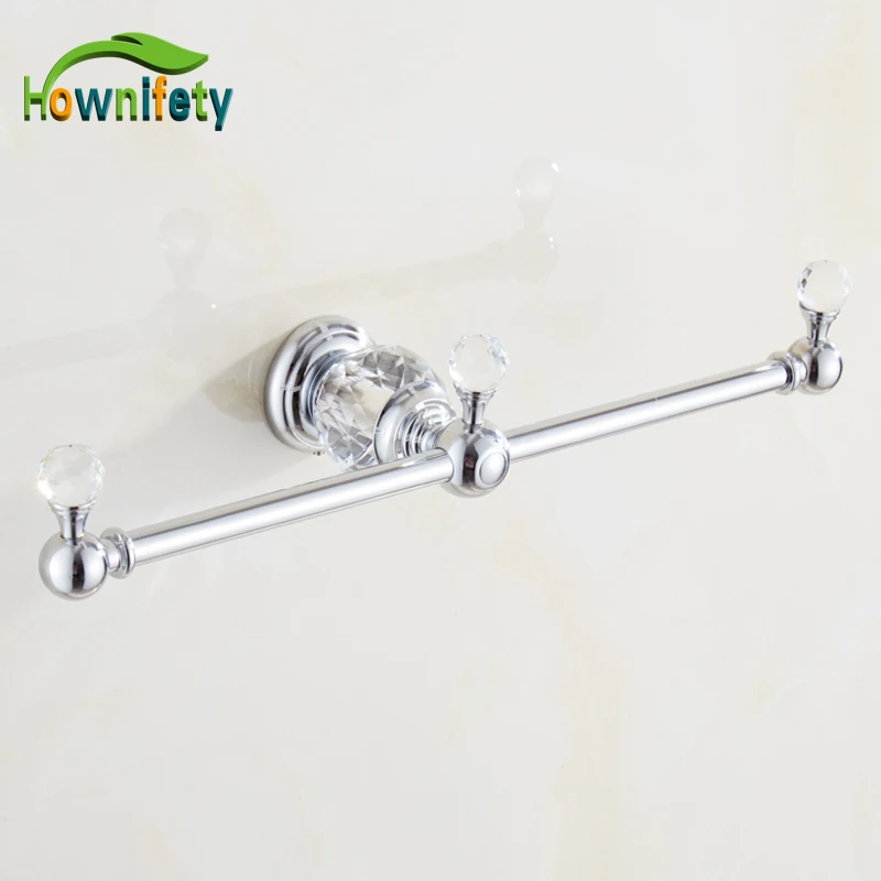 Solid Brass Bathroom Towel Rack Double Arm Towel Bar with ...