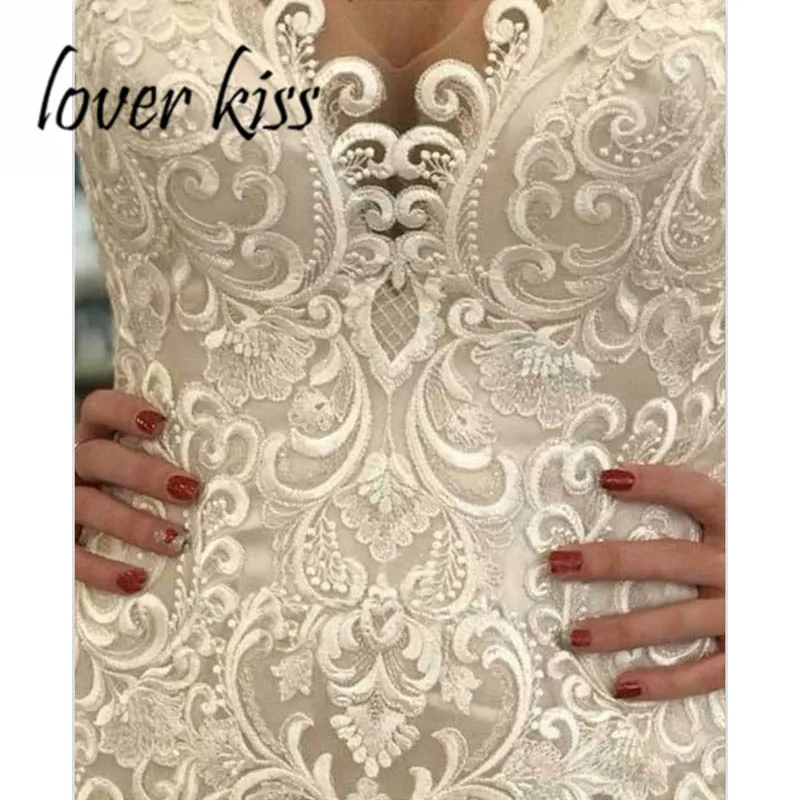 Lover Kiss Vestido De Noiva Роскошные тонкие пляжные свадебные платья русалки с бретельками кружевные и кружевные свадебные платья сексуальный халат de marie