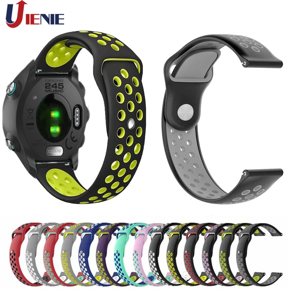 20 мм силиконовый ремешок для наручных часов Garmin Forerunner 245/245M/645/Vivoactive3/Vivomove HR умный