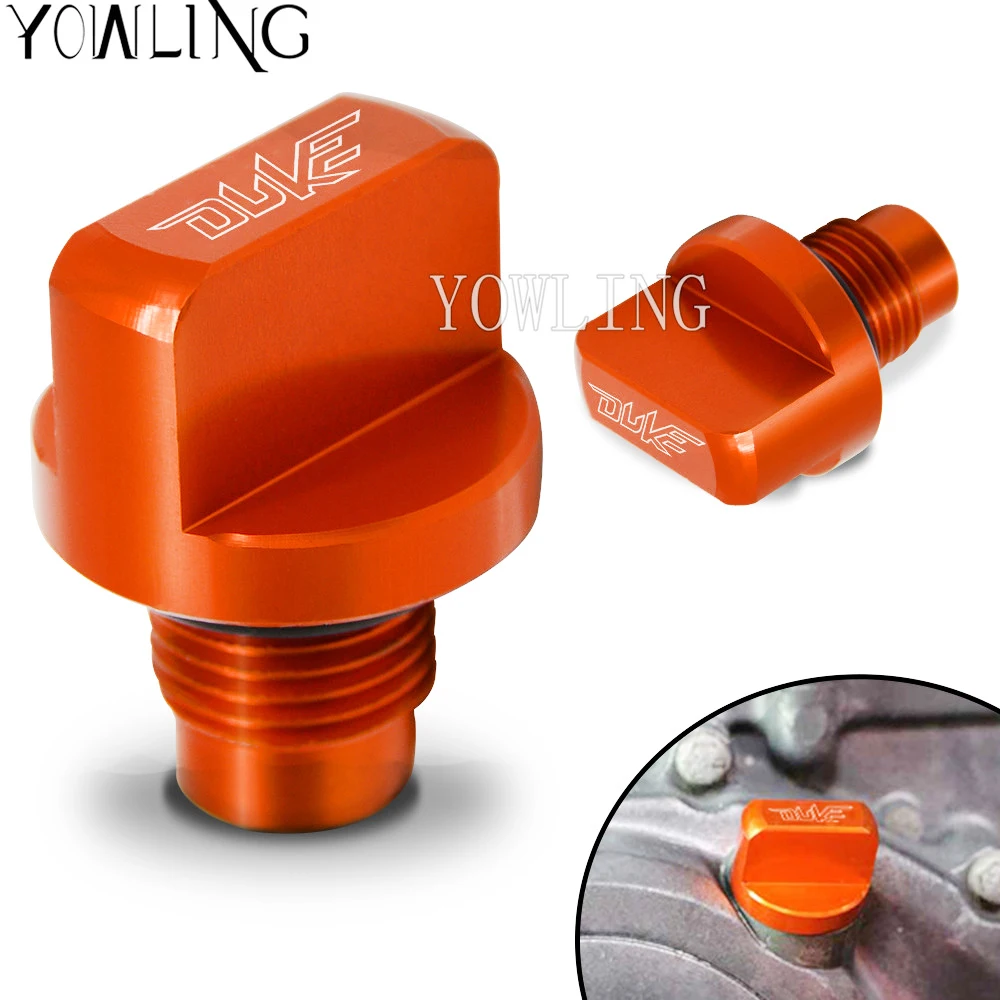 

Motorcycle Accessories CNC Orange Aluminum Engine Magnetic Oil Drain Plug For KTM DUKE 125 200 390 RC 125 200 390 2013-2016