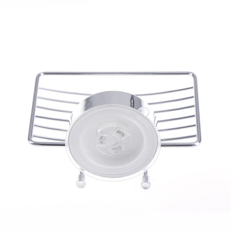 Stainless Steel Vacuum Suction Cup Soap Holder Dish Soap Cup Box Storage Basket Saver For Bathroom Accessories