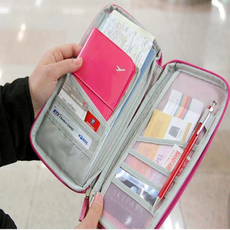 PU Leather Travel Bag Purse Wallet Document Organiser ID Passport Ticket Holder