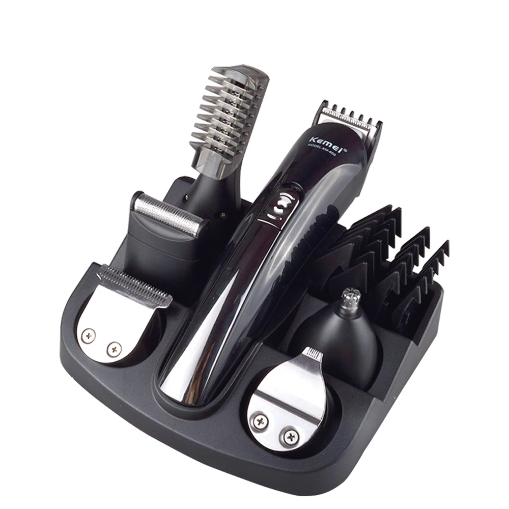

Kemei 6 in 1 Rechargeable Hair Trimmer Titanium Clipper Electric Shaver Beard Men Styling Tools Shaving Machine 600