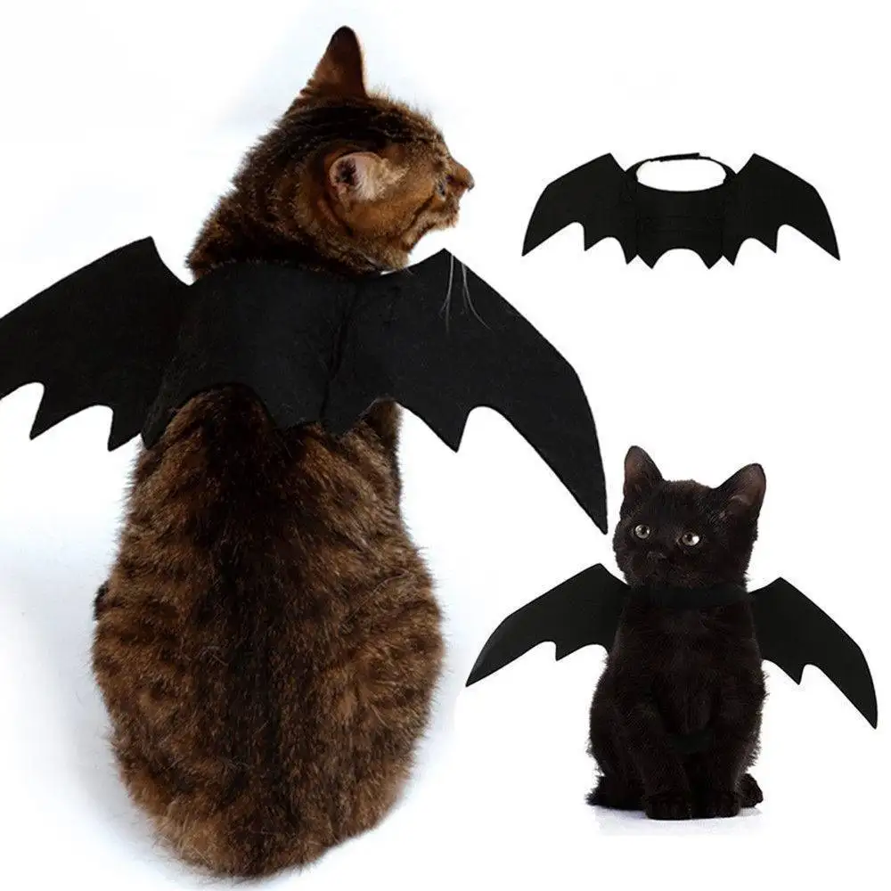 

Pet Cat Costumes Bat Wings Vampire Black Cute Fancy Dress Up Pet Dog Cat Halloween Costume Gift
