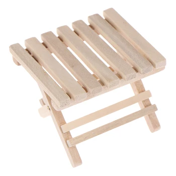 

1:12 Doll House Wooden DIY Miniature Furniture Beach Folding Table For Kids Toys For Mini Furniture Toys Gifts For Children