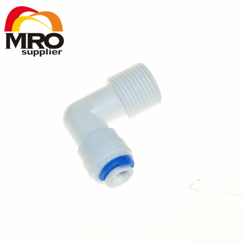 

1/4" 3/8" OD Hose Connection 1/8" BSP Elbow Male Quick Connector RO Water Reverse Osmosis Aquarium System Connector Fitting