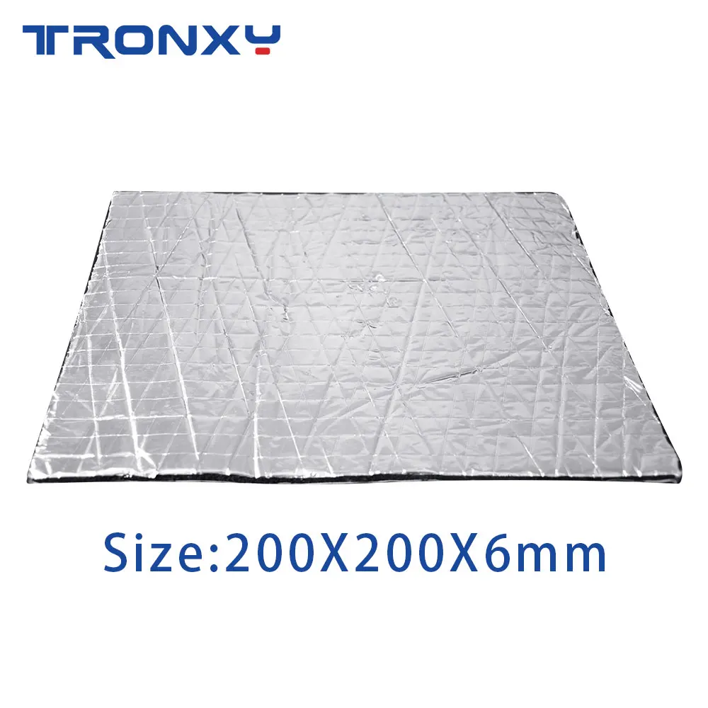 1PC Heat Insulation Cotton 200/300mm Foil Self-adhesive Insulation Cotton 6mm Thickness 3D Printer Heating Bed Sticker