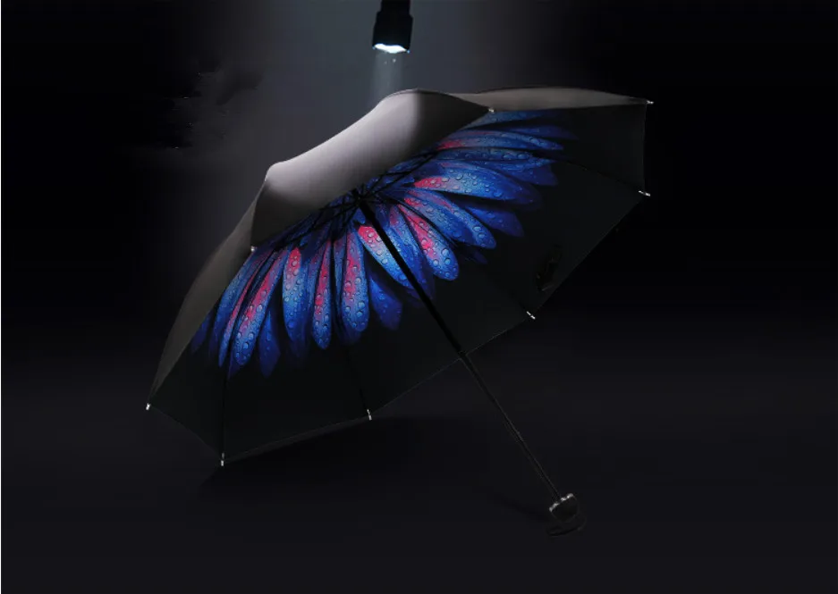 Трехслойный женский двойной зонтик от дождя с защитой от ультрафиолета, небольшой свежий зонтик, простой зонтик