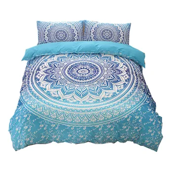 

Bohemian bedding sets Mandala Printing Blue Black White boho Single Double Queen King Size Duvet Cover set (no filling,no sheet)