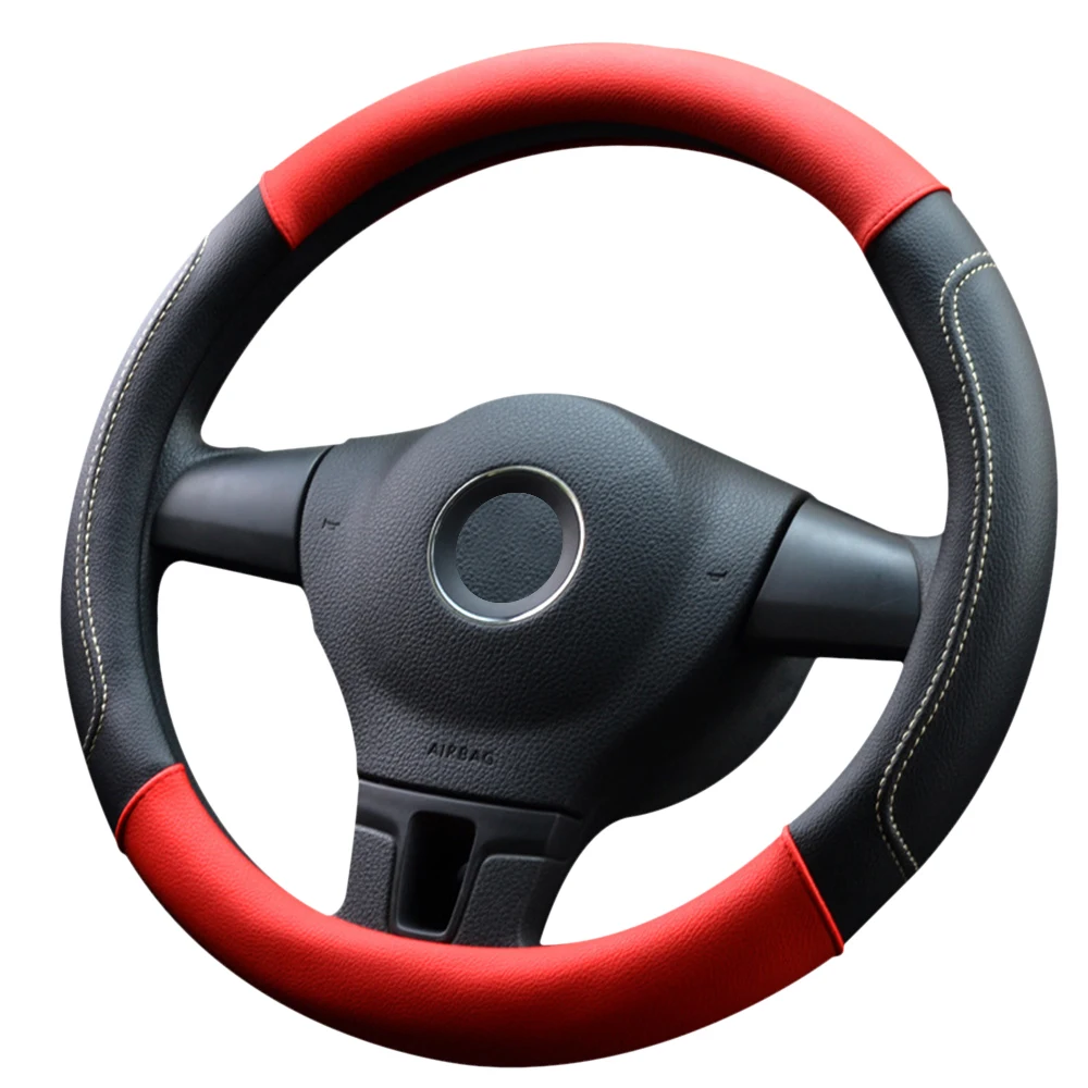 Cover On The Steering Wheel Red Rubber Sport Auto Steering Wheel Cover
