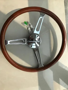 

universal high quality 380mm /15inch/38cm Wooden Phoebe steering wheel racing car steering wheel three racing Phoebe