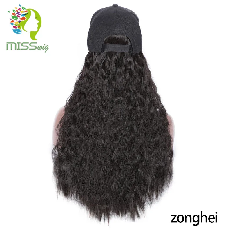 Miss wig кудрявый Кудрявый Длинный 22 дюймов натуральный черный колпачок волосы для наращивания шляпа шиньон синтетический термостойкий волос кусок - Цвет: T1B/613