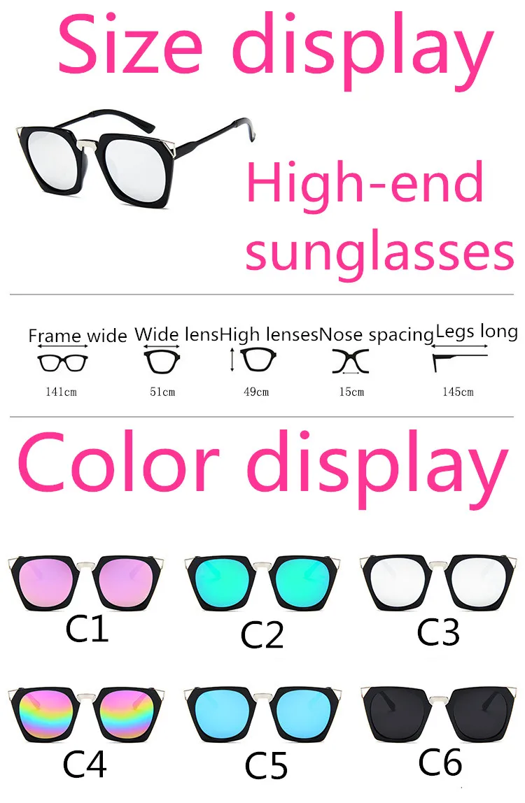 ASUOP2018 new retro cat eye ladies sunglasses luxury brand square men black fashion glasses UV400 large box personality colorful goggles (2)
