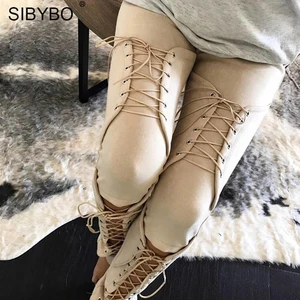 Sibybo Suede Bodycon Bandage Pants Women 2018 Autumn Winter Legging Sexy Slim Club Party Trousers Women Ladies Pencil Pants Sibybo Suede Bodycon Bandage Pants Women 2018 Autumn Winter Legging Sexy Slim Club Party Trousers Women Ladies Pencil Pants