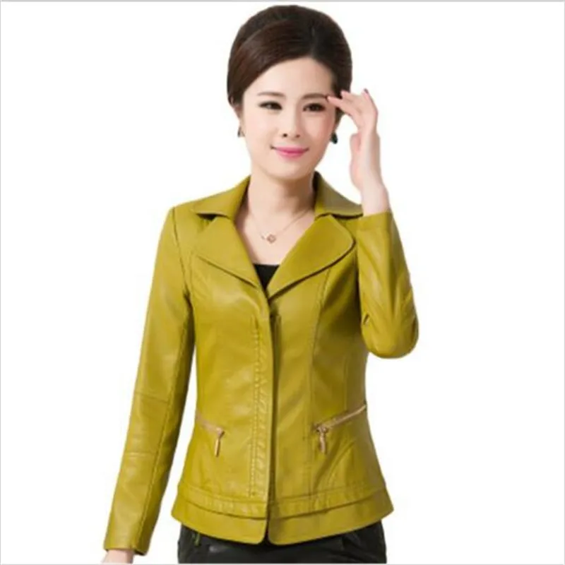Plus Noir En rose Cuir Moyen Taille Mince D'âge Xl Veste 2017 La lemon Pu Printemps Fermetures Green Casual Court Red Sf024 À rouge Nouvelles Mode Femmes De Glissière Manteaux Automne 6xl wqwf4ZTx