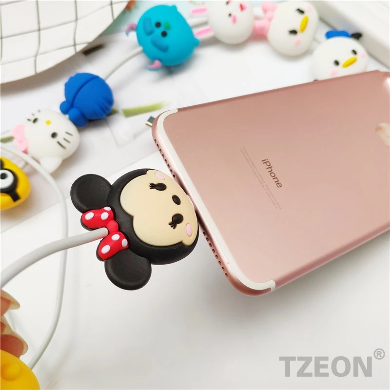 TSUM фигурный кабель протектор для IPhone Lightning type C Micro USB линия данных силиконовая бобина для samsung Xiaomi Huawei, OPPO